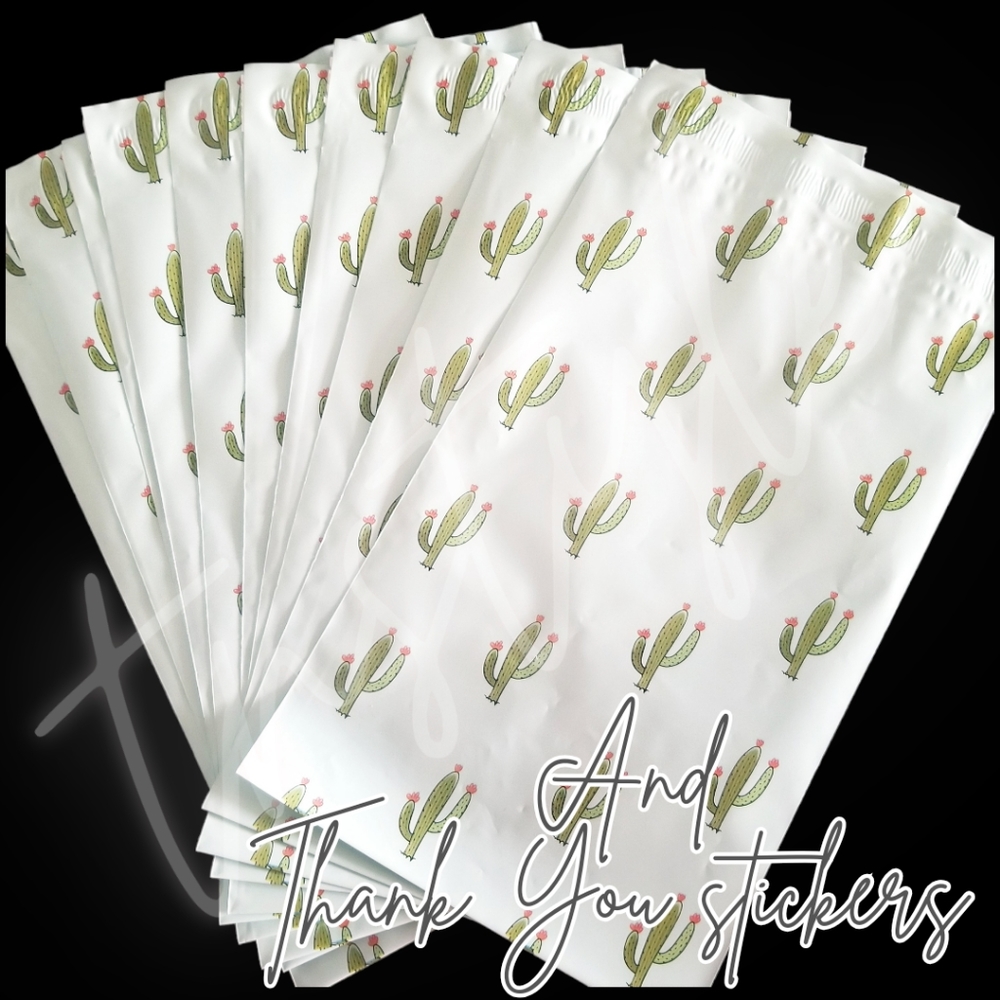 40 - 6x9 Cactus Print Polymailers